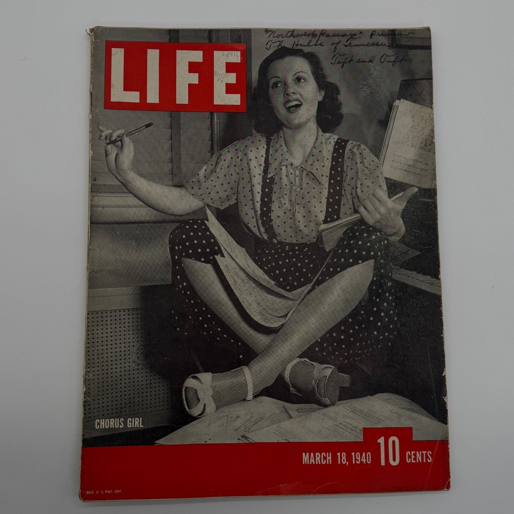 Vintage LIFE Magazine March 18 1940 Chorus Girl Cover Studebaker Packard Ads